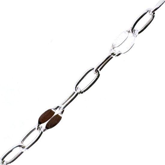 Wholesale 925 Sterling Silver Bulk 1+3 Flattened Paperclip Chain - 1.5mm by 3.5mm (sold per foot )