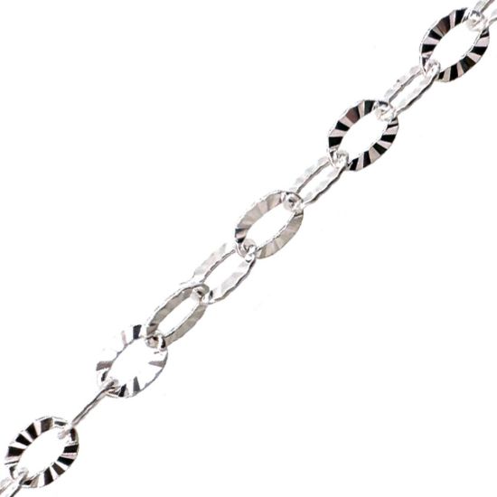 Wholesale 925 Sterling Silver Bulk Textured Cable Chain - 3.2mm by 2.2mm (sold per foot )