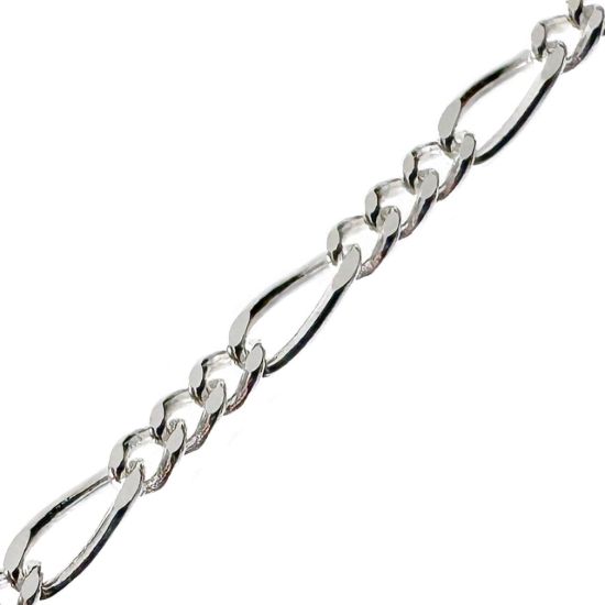 Wholesale 925 Sterling Silver Bulk Figaro Chain 2.1mm (sold per foot )