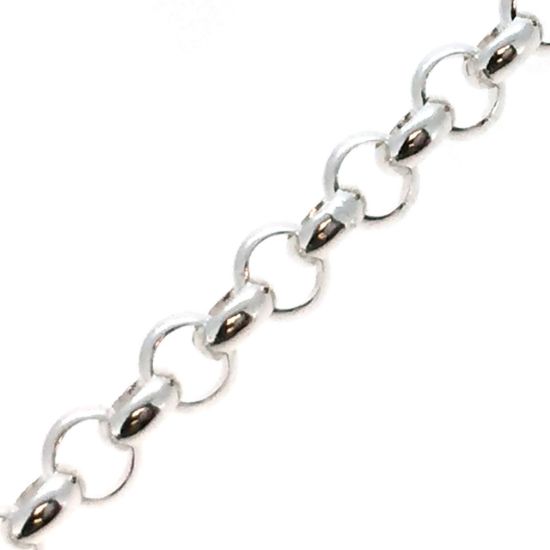 Wholesale Sterling Silver Bulk Chain - 3.4mm Strong Rolo Chain (sold per foot)