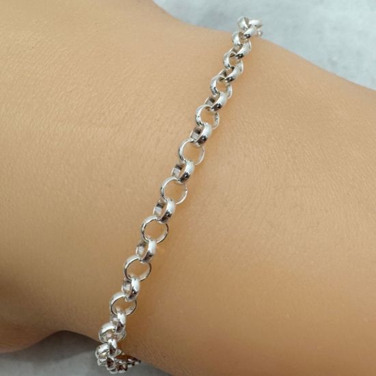 Wholesale Sterling Silver Bulk Chain - 3.4mm Strong Rolo Chain (sold per foot)