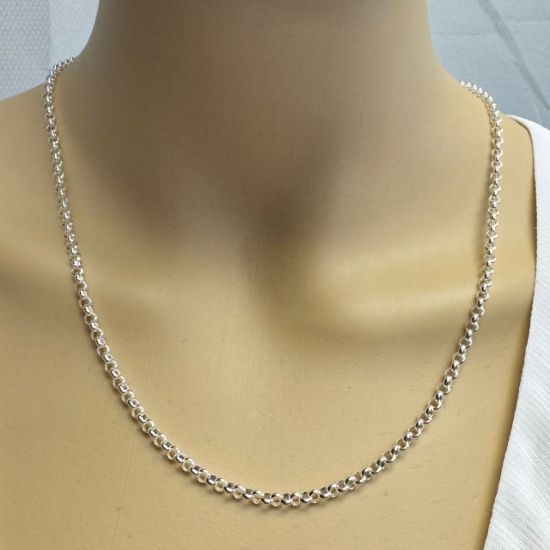 Wholesale Sterling Silver Bulk Chain - 3.4mm Strong Rolo Chain (sold per foot)