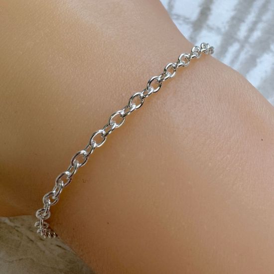 Wholesale 925 Sterling Silver Bulk Chain - 2.8x3.5mm Oval Cable Chain (sold per foot)