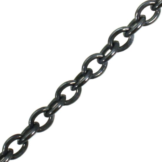 Wholesale Oxidized Sterling Silver Bulk Chain - 2.8x3.7mm Oval Cable Chain (sold per foot)