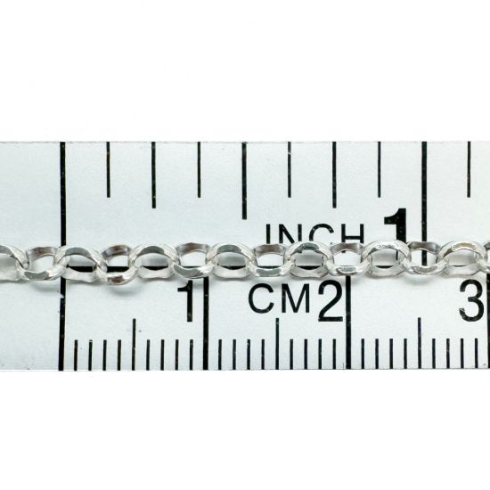 Wholesale Oxidized Sterling Silver Bulk Chain - 3.2mm Diamond Cut Rolo Chain (sold per foot) 