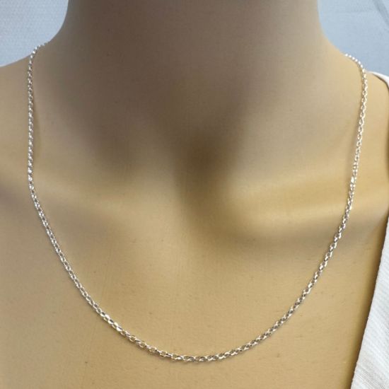 Wholesale Sterling Silver Bulk Chain - 2mm Oval Diamond Cut Rolo Chain (Sold per foot) 