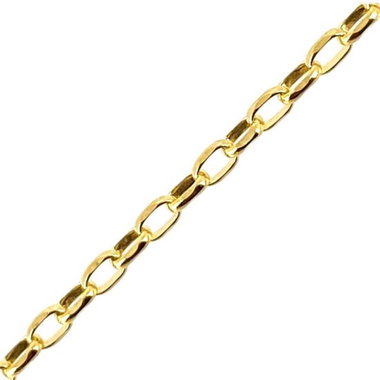 Wholesale Gold over Sterling Silver Bulk Chain - 2mm Oval Diamond Cut Rolo Chain (Sold per foot) 
