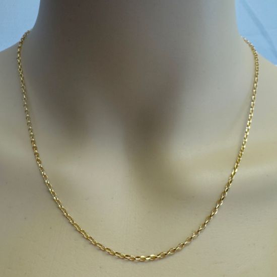Wholesale Gold over Sterling Silver Bulk Chain - 2mm Oval Diamond Cut Rolo Chain (Sold per foot) 