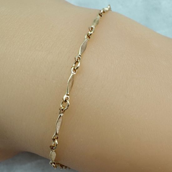 Wholesale 1/20 Gold Filled Bulk Chain - 1.8mm Textured Dapped Bar Chain(Sold per foot)  