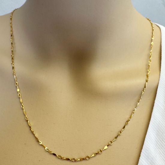 Wholesale 1/20 Gold Filled Bulk Chain - 1.3mm Dapped Bar Chain(Sold per foot)