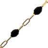 Wholesale 1/20 Gold Filled Long Box -1+3 PaperClip Enamel Chain(Black color)-3.6mm by 1.6mm(Sold per foot)    