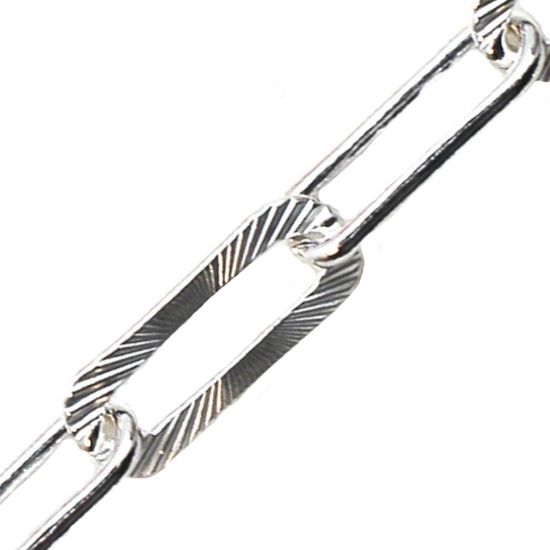 Wholesale Sterling Silver Bulk Chain - Textured Big Long Box Chain (sold per foot)