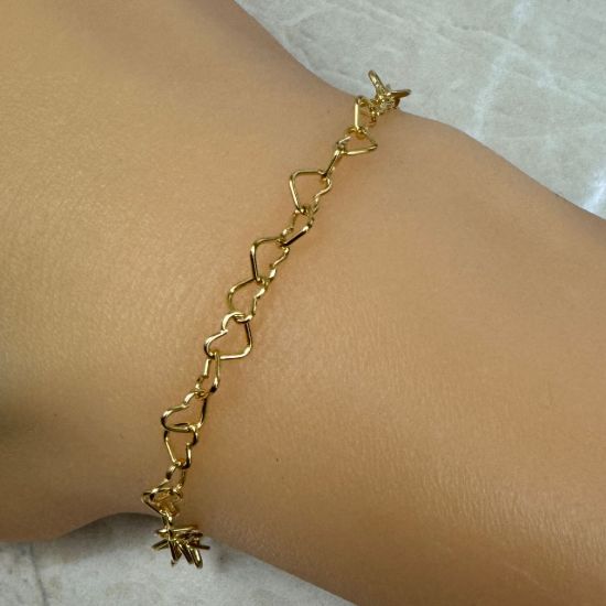 Wholesale Gold Over Sterling Silver - Heart Link Bulk Chain - 5X5mm (sold per foot)