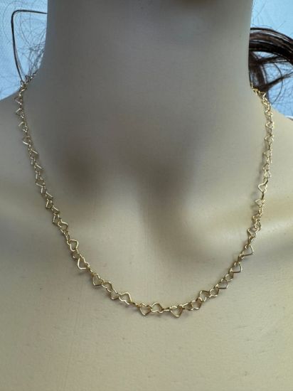 Wholesale Gold Over Sterling Silver - Heart Link Bulk Chain - 5X5mm (sold per foot)