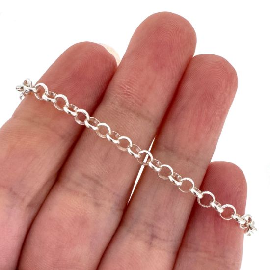 Wholesale Sterling Silver Bulk Chain - 3mm Rolo Chain (sold per foot)