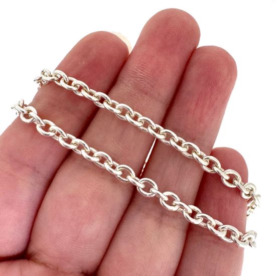 Wholesale 925 Sterling Silver Bulk Chain - 5x4mm Heavy Cable Chain (sold per foot)
