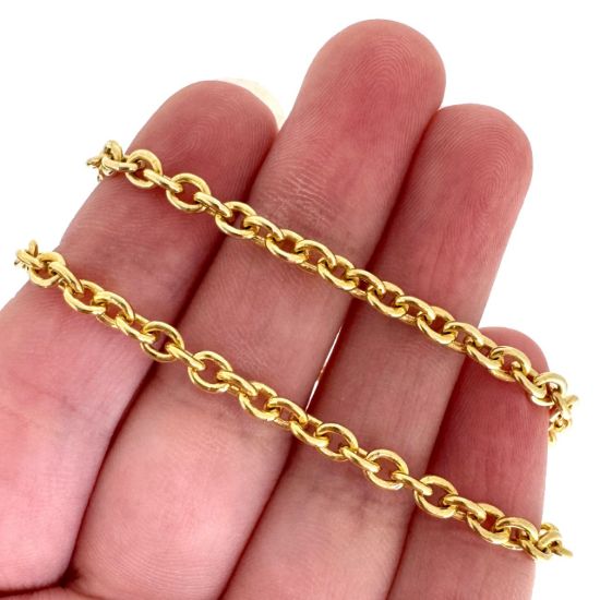 Wholesale Gold Over 925 Sterling Silver Chain - Heavy Cable Bulk Chain - 5x4mm (sold per foot)