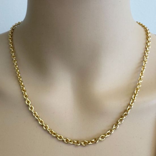 Wholesale Gold Over 925 Sterling Silver Chain - Heavy Cable Bulk Chain - 5x4mm (sold per foot)