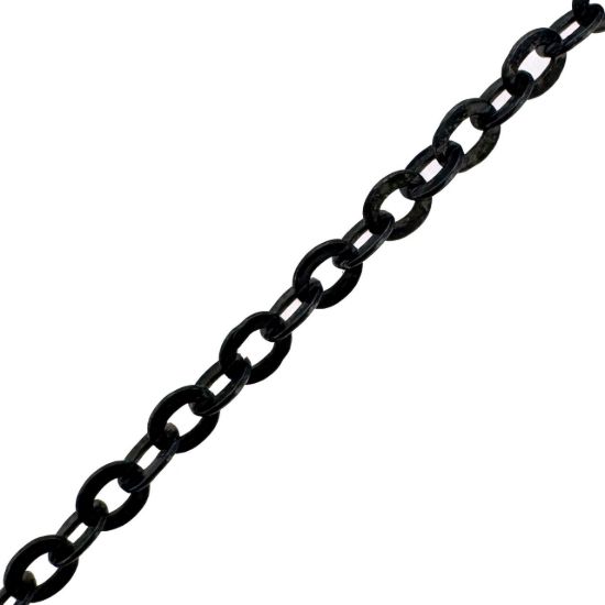 Wholesale Oxidized Sterling Silver Bulk Chain - 2.3mm Strong Flat Cable Chain (Sold Per Foot)