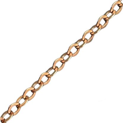 Wholesale Rose Gold Over Sterling Silver Bulk Chain - 2.4x2mm Strong Flat Cable Chain  (Sold Per Foot)