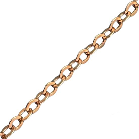 Wholesale Rose Gold Over Sterling Silver Bulk Chain - 2.4x2mm Strong Flat Cable Chain  (Sold Per Foot)