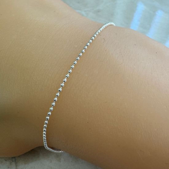 Wholesale Sterling Silver Bulk Chain- 1.2mm Beaded Ball Chain (Sold Per Foot)