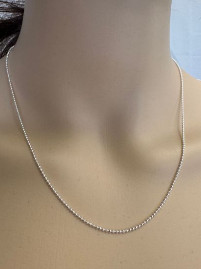 Wholesale Sterling Silver Bulk Chain- 1.2mm Beaded Ball Chain (Sold Per Foot)