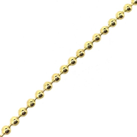Wholesale 22K Gold Over Sterling Silver Chain - Bulk Ball Chain 1.2mm  (Sold Per Foot)
