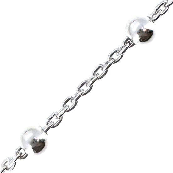 Wholesale Sterling Silver Bulk Chain - 3mm Ball Satellite Bead Chain (sold per foot)