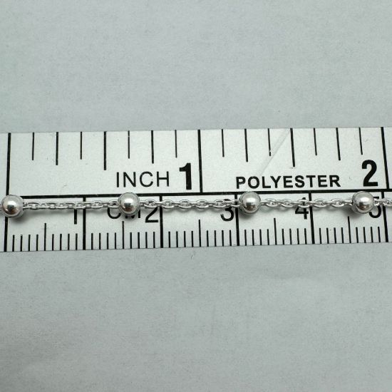 Wholesale Sterling Silver Bulk Chain - 3mm Ball Satellite Bead Chain (sold per foot)