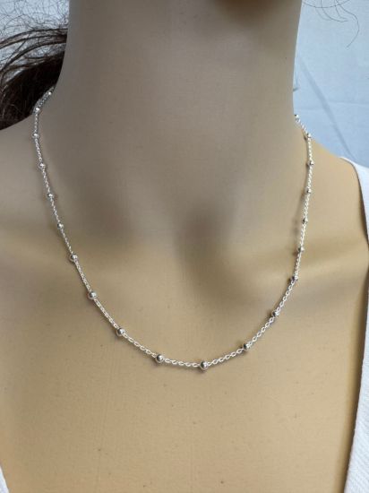 Wholesale Sterling Silver Bulk Chain - 3mm Ball Satellite Bead Chain (sold per foot)