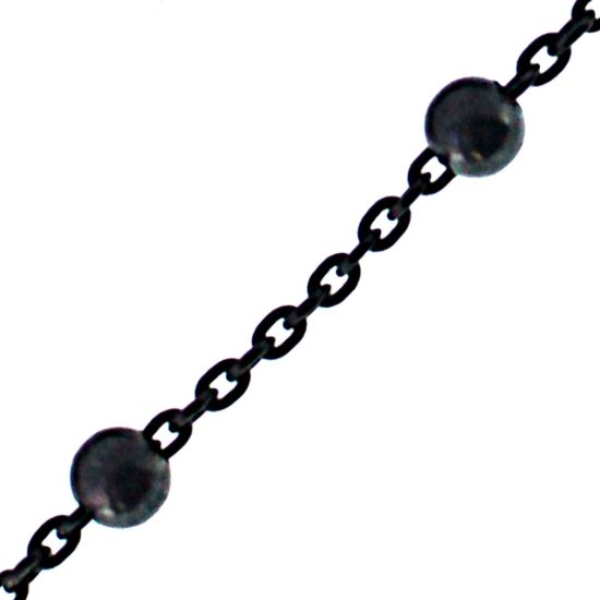 Wholesale Oxidized Sterling Silver Bulk Chain - 3mm Ball Satellite Bead Chain (sold per foot)