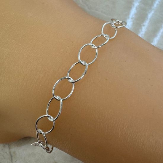 Wholesale Sterling Silver Bulk Chain - 8X6mm Big Round Oval Cable Chain (sold per foot)