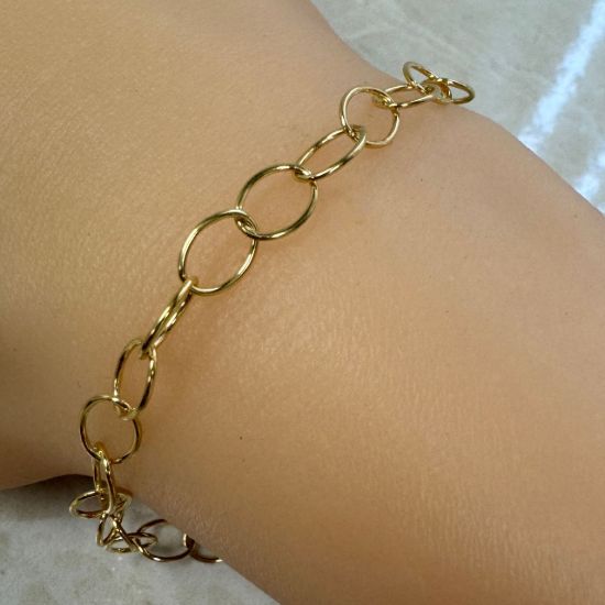 Wholesale 22K Gold Over Sterling Silver Chain - Big Oval Cable Bulk Chain - 8 x 6mm (Sold Per Foot)