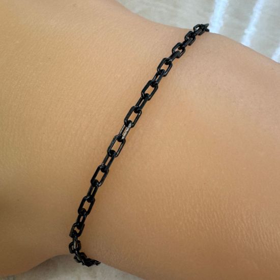 Wholesale Oxidized Sterling Silver Bulk Chain -  4 by 2mm Diamond Cut Box Chain (Sold by foot)