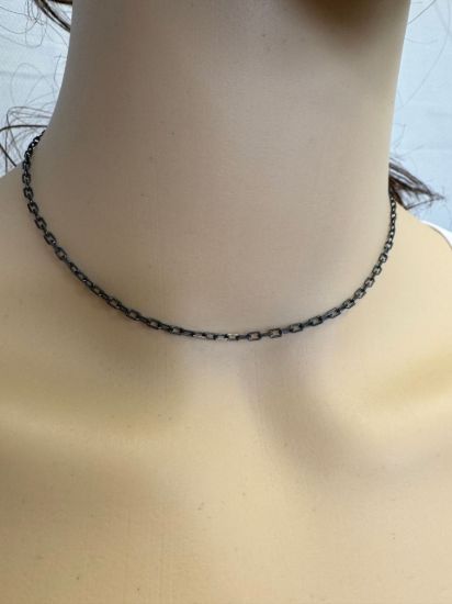 Wholesale Oxidized Sterling Silver Bulk Chain -  4 by 2mm Diamond Cut Box Chain (Sold by foot)