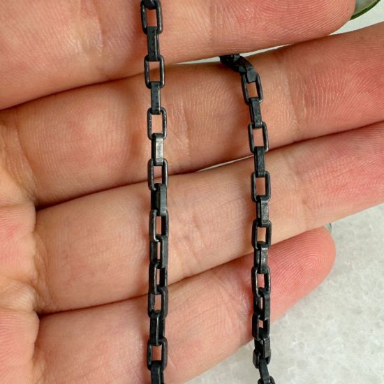 Wholesale Oxidized Sterling Silver Bulk Chain - 4.5X2.5mm Heavy Long Box Chain (sold per foot)