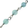 Wholesale Sterling Silver  Genuine  Aquamarine Rosary Chain By the Foot- 3mm Round Faceted Beads