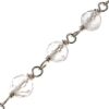 Wholesale Sterling Silver  Genuine Crystal Rosary Chain By the Foot- 3mm Round Faceted Beads