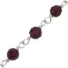 Wholesale Sterling Silver  Genuine Garnet Rosary Chain By the Foot- 3mm Round Faceted Beads  