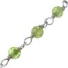 Wholesale Sterling Silver Genuine Peridot Rosary Chain By the Foot- 3mm Round Faceted Beads