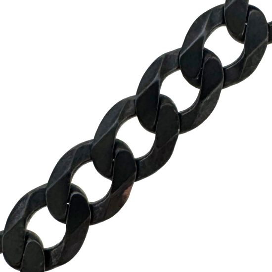 Wholesale Oxidized Sterling Silver Bulk Chain - Chunky Diamond Curb Chain (sold per foot)