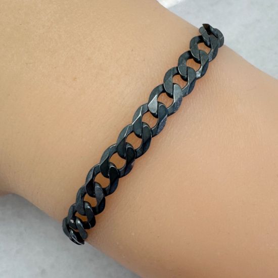 Wholesale Oxidized Sterling Silver Bulk Chain - Chunky Diamond Curb Chain (sold per foot)