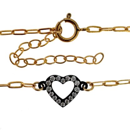wholesale gold filled heart charm bracelet oxidized sterling silver adjustable