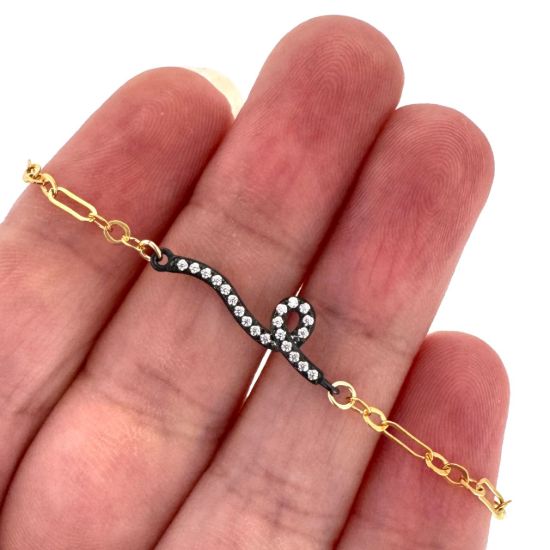 wholesale gold filled snake charm bracelet oxidized sterling silver adjustable