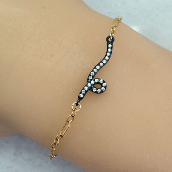 wholesale gold filled snake charm bracelet oxidized sterling silver adjustable