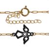 Wholesale 1/20 14K Gold Filled Adjustable Bracelet with Oxidized Silver CZ Angel Charm - 6.5-8"