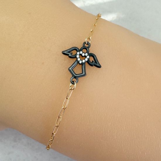 wholesale gold filled angel charm bracelet oxidized sterling silver adjustable