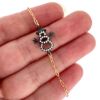 Wholesale 1/20 14K Gold Filled Adjustable Bracelet with Oxidized Silver CZ Snowman Charm - 6.5-8"