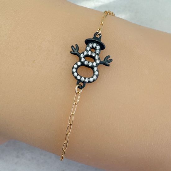 wholesale gold filled snowman charm bracelet oxidized sterling silver adjustable